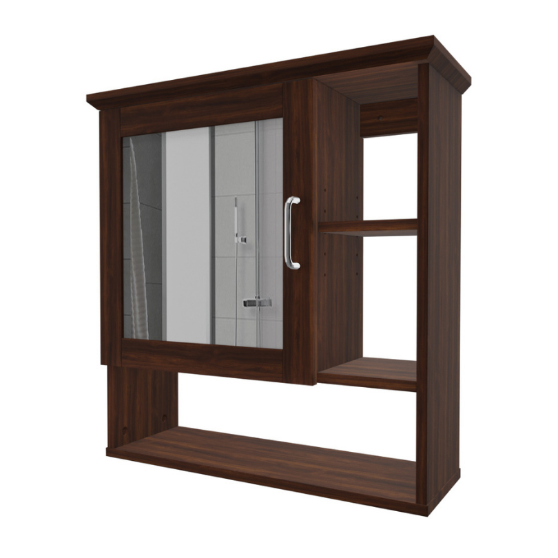 ORGANIZADOR DE BAÑO CON ESPEJO - MED BROWN - 2