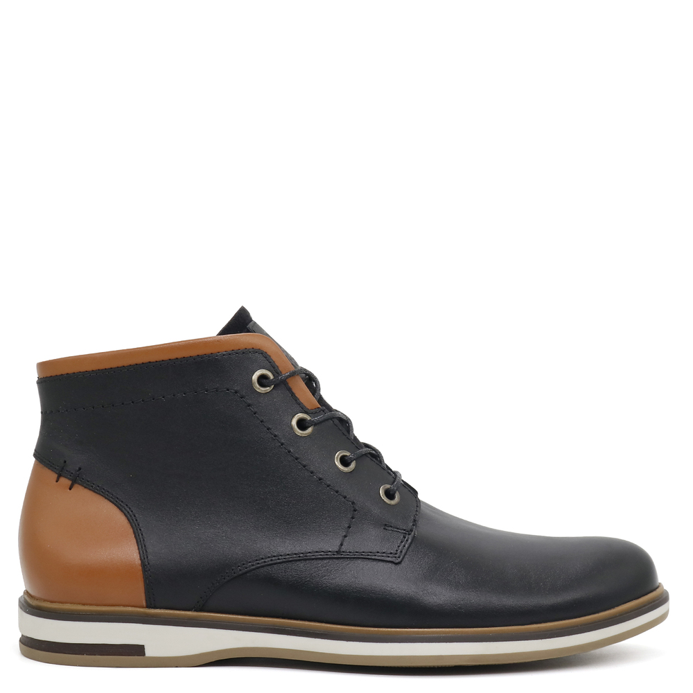 BOTINES HOMBRE KAIDA CUERO NEGRO CASUAL 23.DR-12 - 2