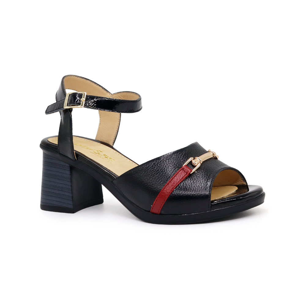 SANDALIAS MUJER PAR&SS CUERO NEGRO CASUALES KA23-0701 - 1