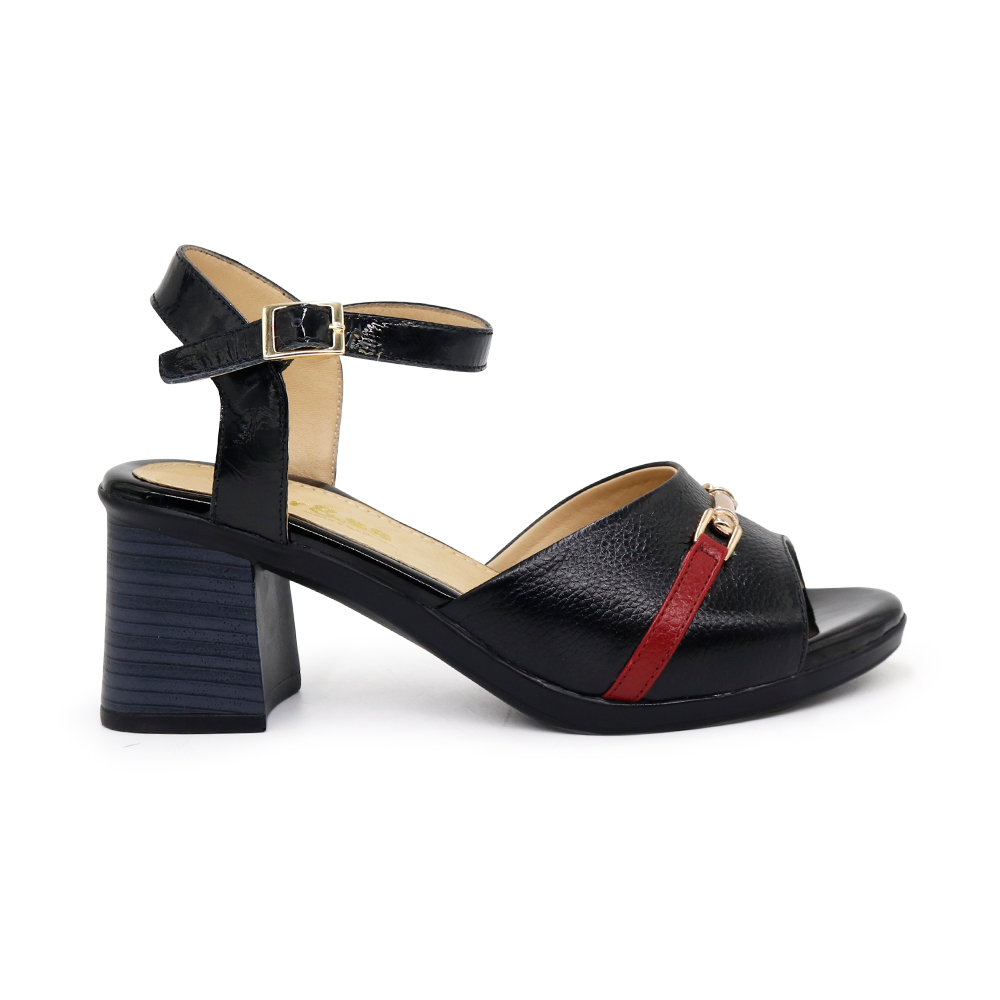 SANDALIAS MUJER PAR&SS CUERO NEGRO CASUALES KA23-0701 - 2