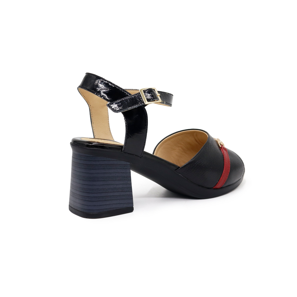 SANDALIAS MUJER PAR&SS CUERO NEGRO CASUALES KA23-0701 - 3