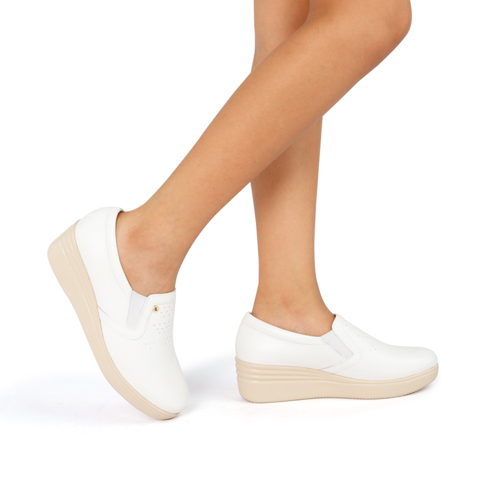 MOCASINES MUJER PAR&SS CUERO BLANCO KA24 - 1