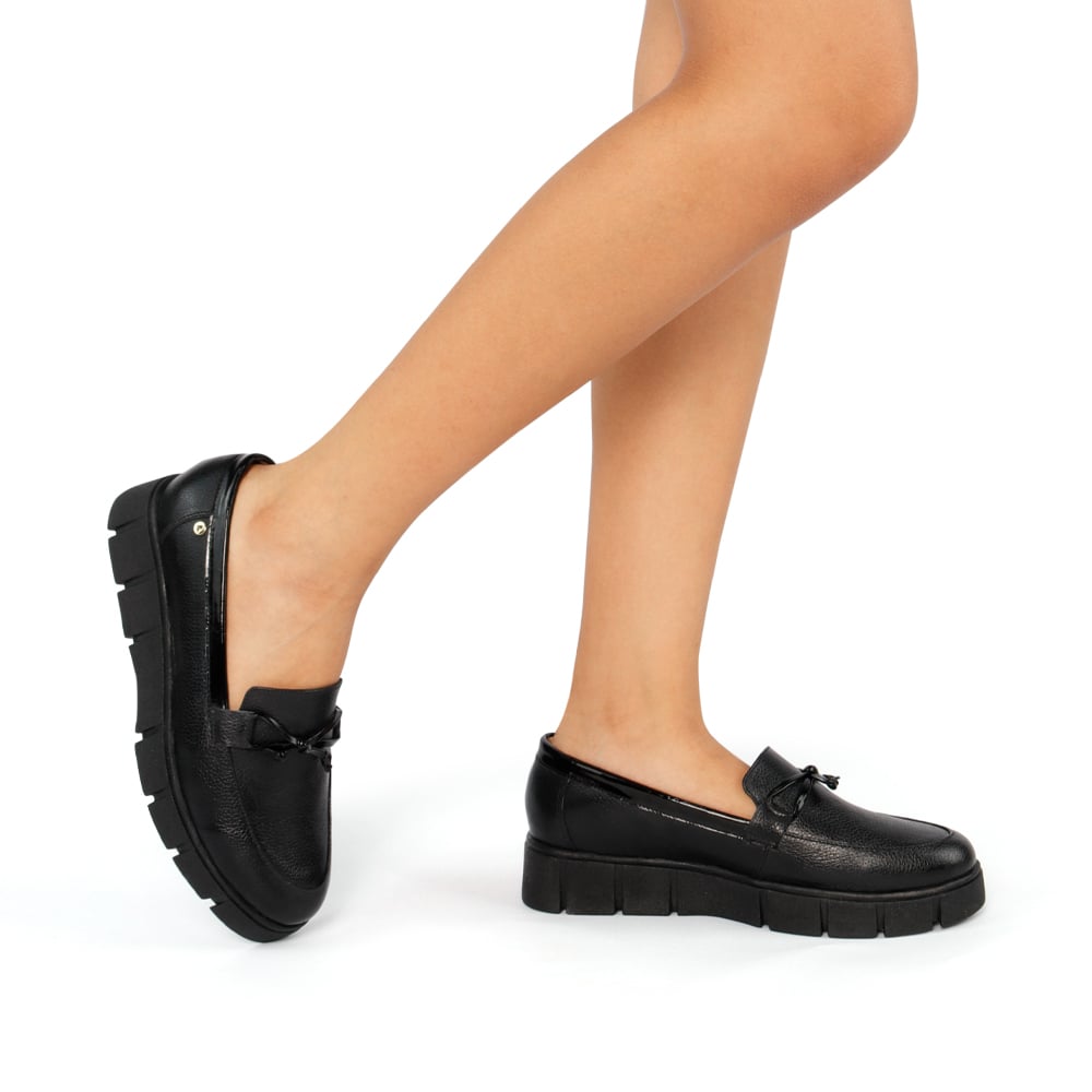 MOCASINES MUJER PAR&SS CUERO NEGRO KA24-OXPUA - 1