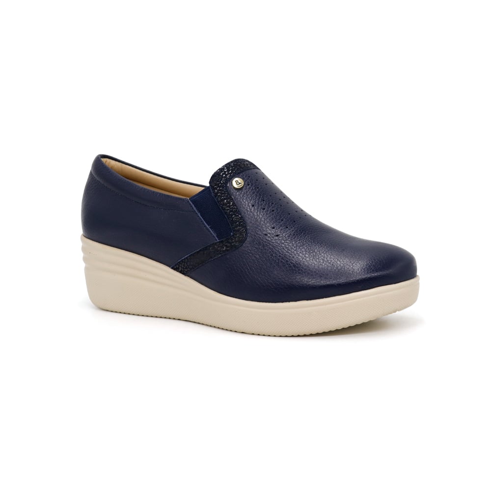 MOCASINES MUJER PAR&SS CUERO AZUL KA24 - 2