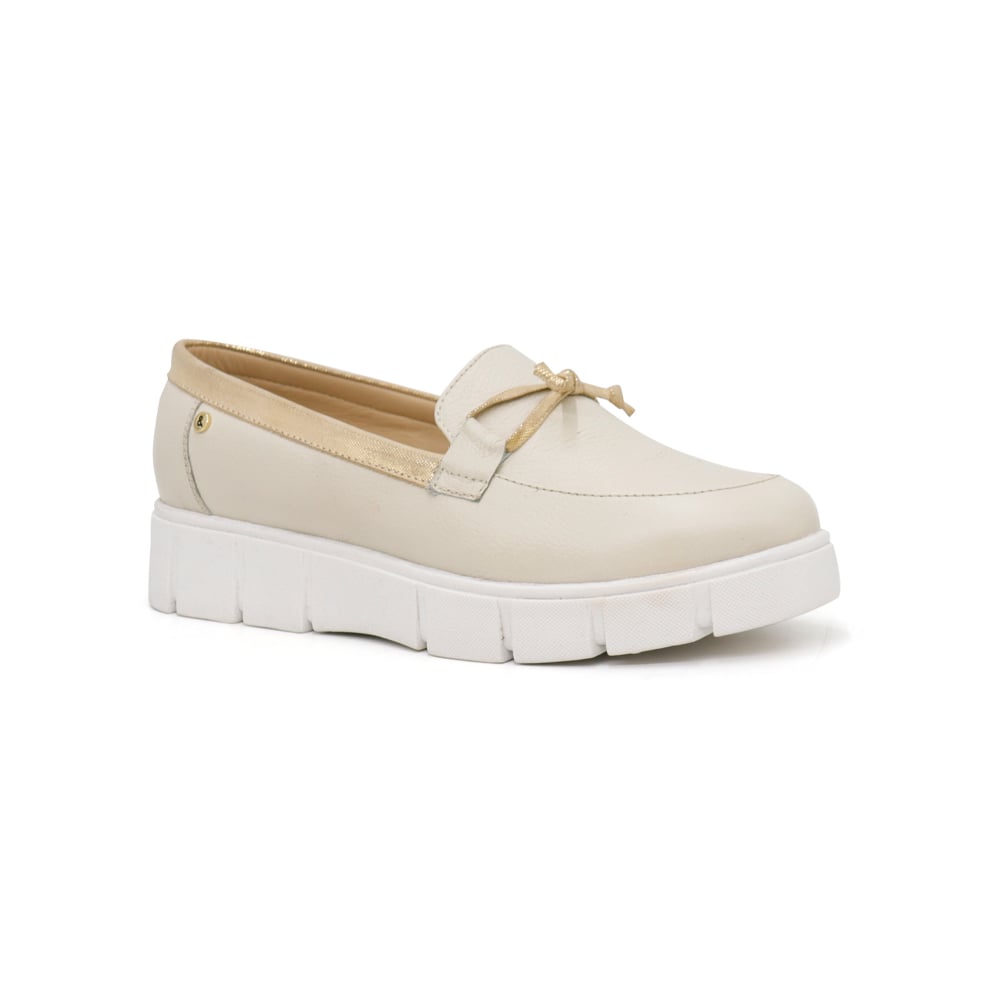 MOCASINES MUJER PAR&SS CUERO HUESO KA24-OXPUA - 2