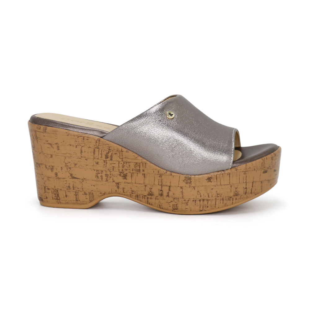 SANDALIAS CASUALES MUJER PAR&SS CUERO PLATA KA24Q4-NAWAL - 2