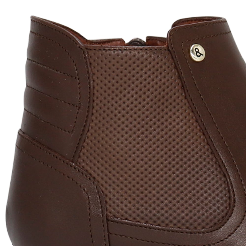 BOTINES DE CUERO MUJER PARYSS JA25Q1-BT197 MARRON - 5