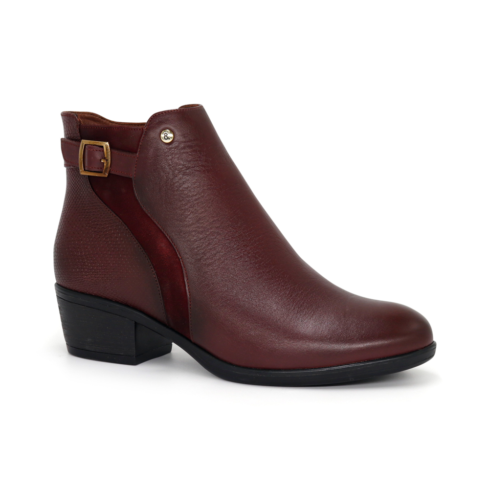 BOTINES DE CUERO MUJER PARYSS JA25Q1-BT202 VINO - 1