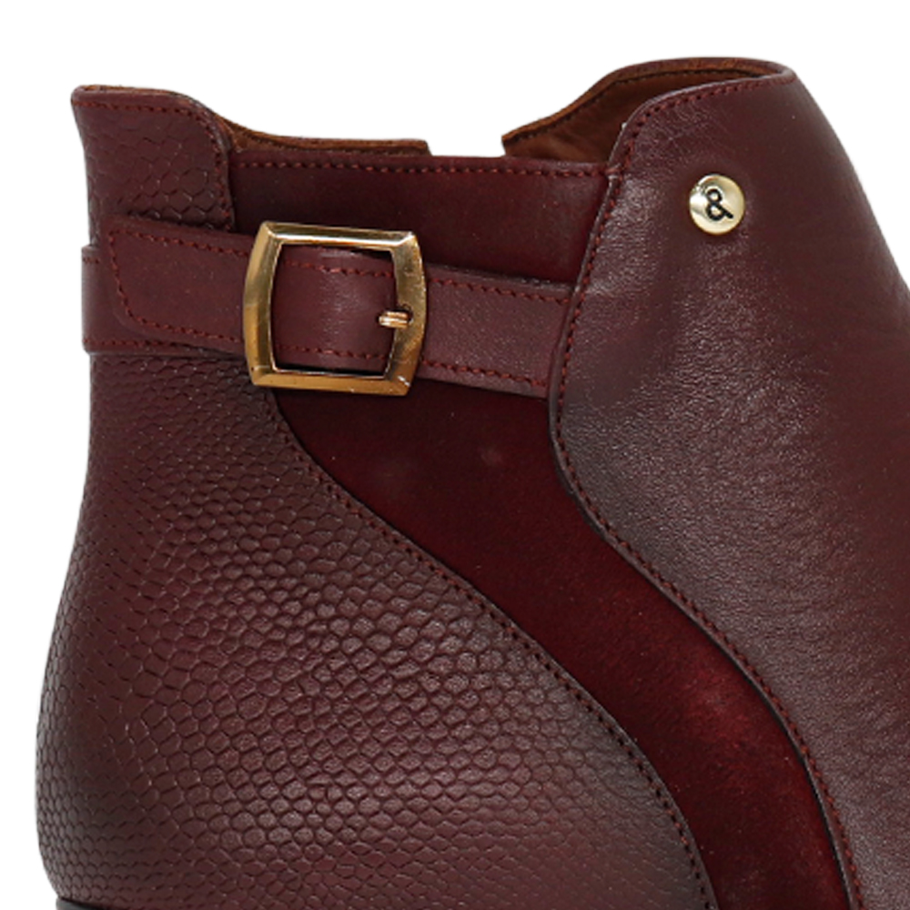 BOTINES DE CUERO MUJER PARYSS JA25Q1-BT202 VINO - 5