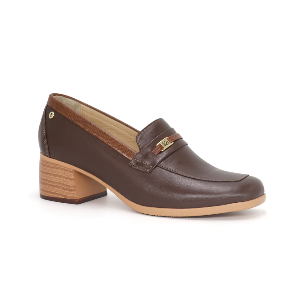 MOCASINES DE CUERO MUJER PARYSS KA25.RENATA MARRÓN - 1