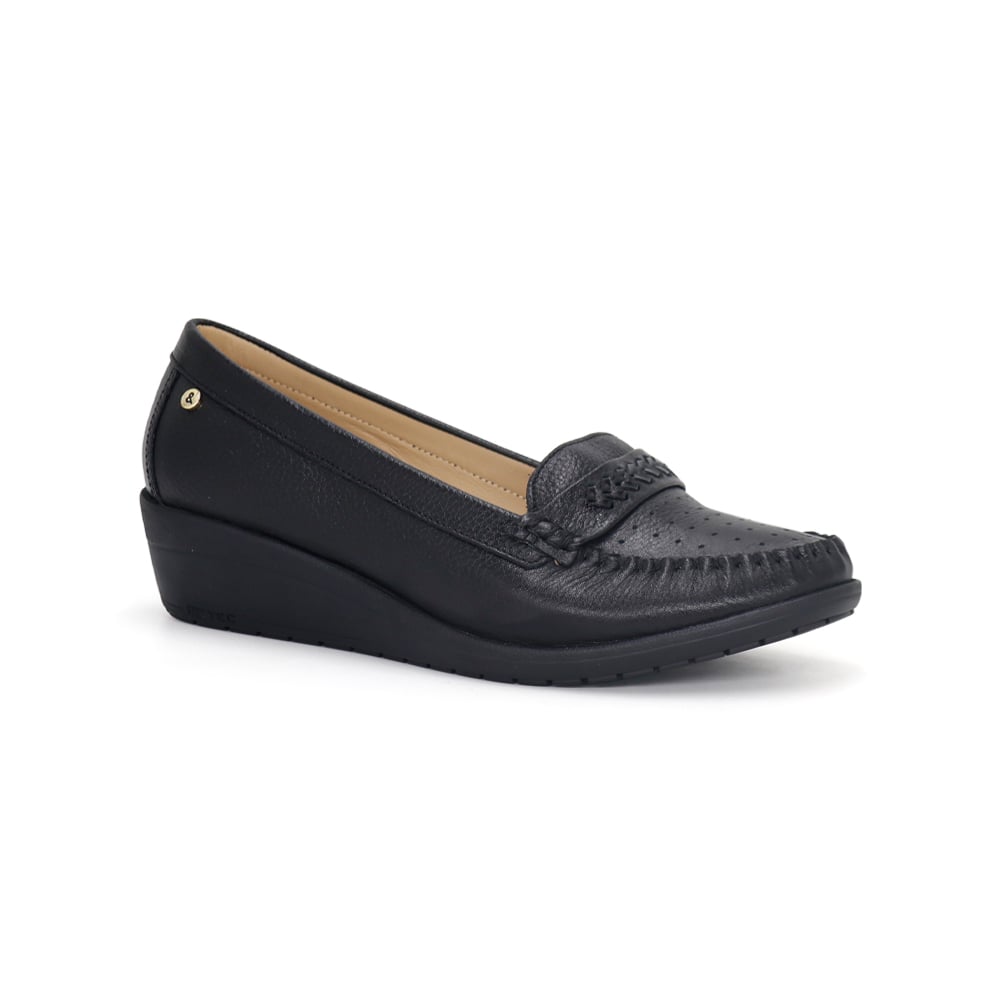 MOCASINES DE CUERO MUJER PARYSS KA25Q1-KM038 NEGRO - 1