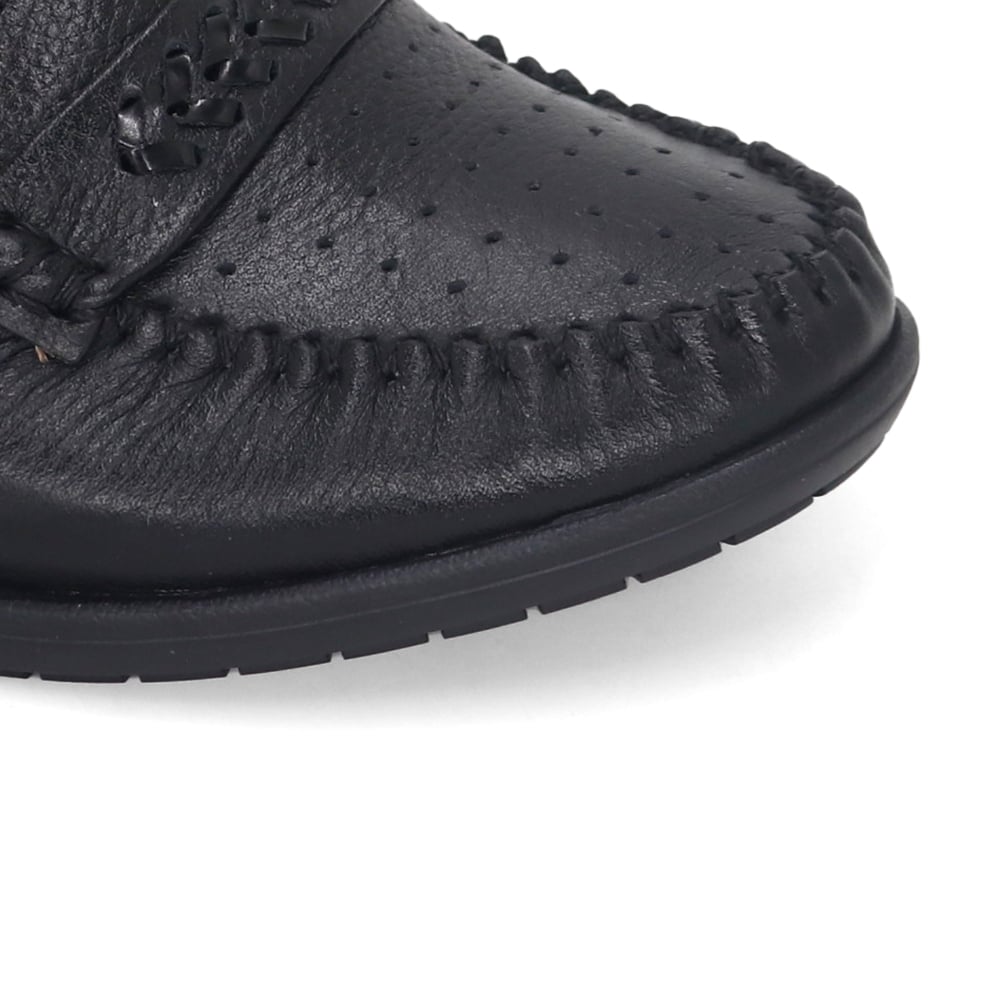 MOCASINES DE CUERO MUJER PARYSS KA25Q1-KM038 NEGRO - 5