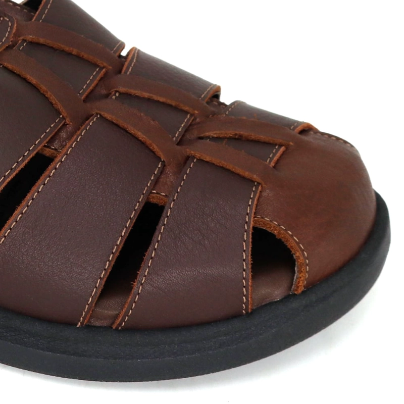 SANDALIAS CASUALES DE CUERO HOMBRE KN25Q3-828. - 4