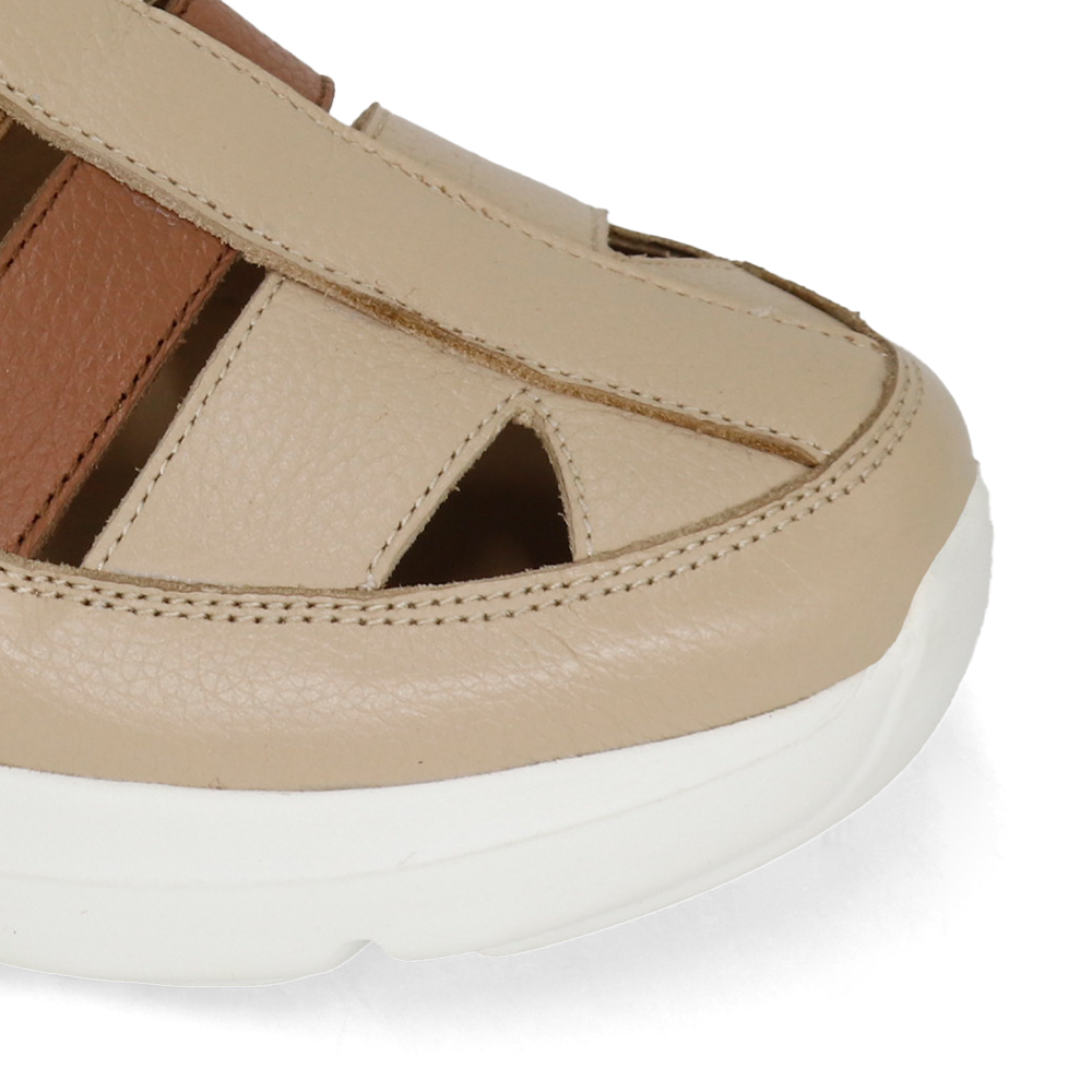 SANDALIAS CASUALES DE CUERO MUJER KA25Q4-CORAL - 4