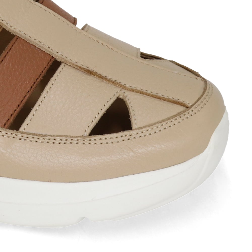 SANDALIAS CASUALES DE CUERO MUJER KA25Q4-CORAL - 4