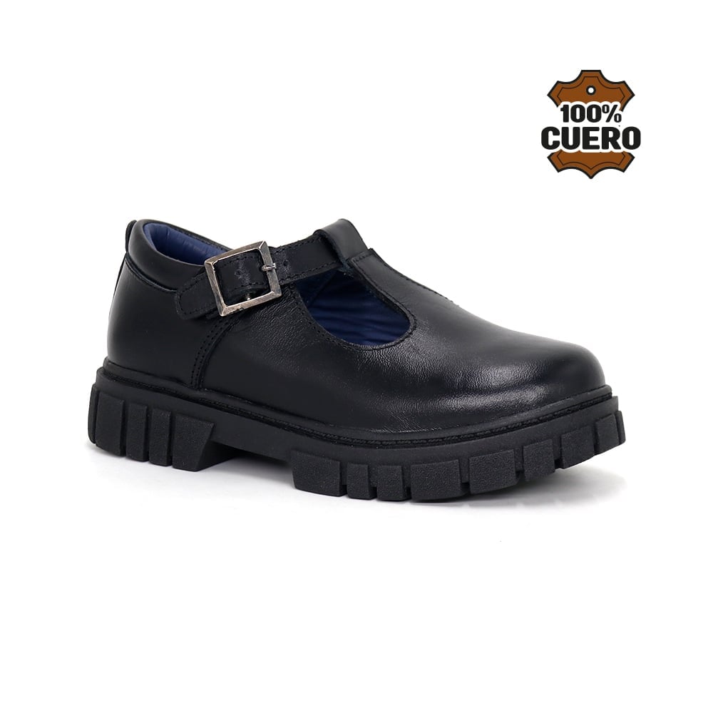 ZAPATOS ESCOLARES DE CUERO NIÑA BEBE-MV26Q1N - 1