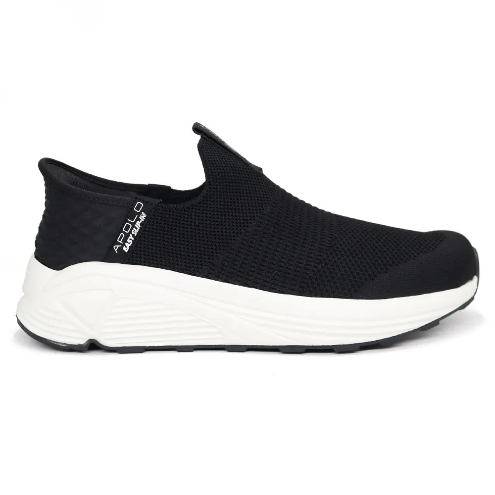 ZAPATILLAS DEPORTIVAS MUJER APOLO SIN CORDONES AD25-33Q4 NEGRO BLANCO - 4