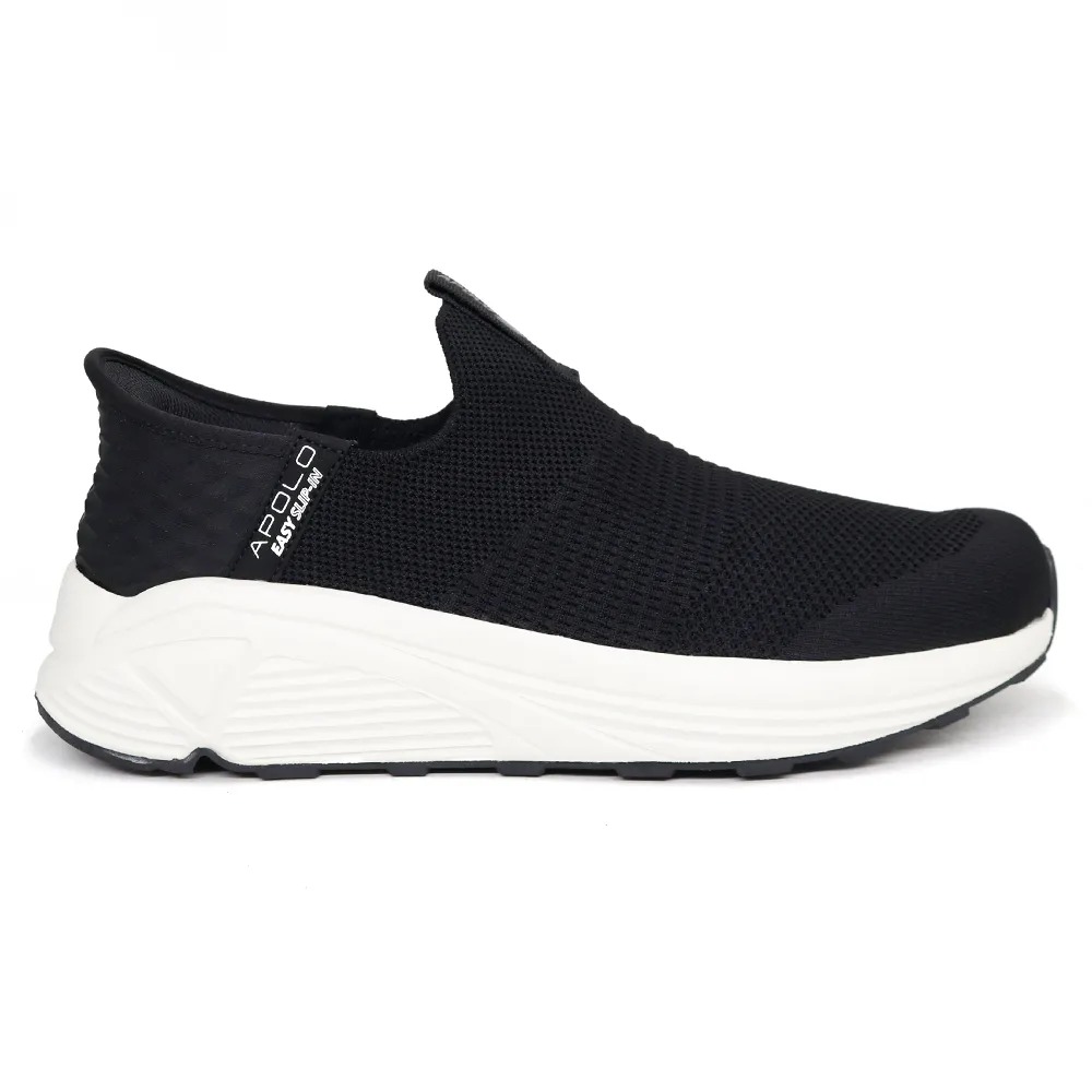 ZAPATILLAS DEPORTIVAS MUJER APOLO SIN CORDONES AD25-33Q4 NEGRO BLANCO - 4
