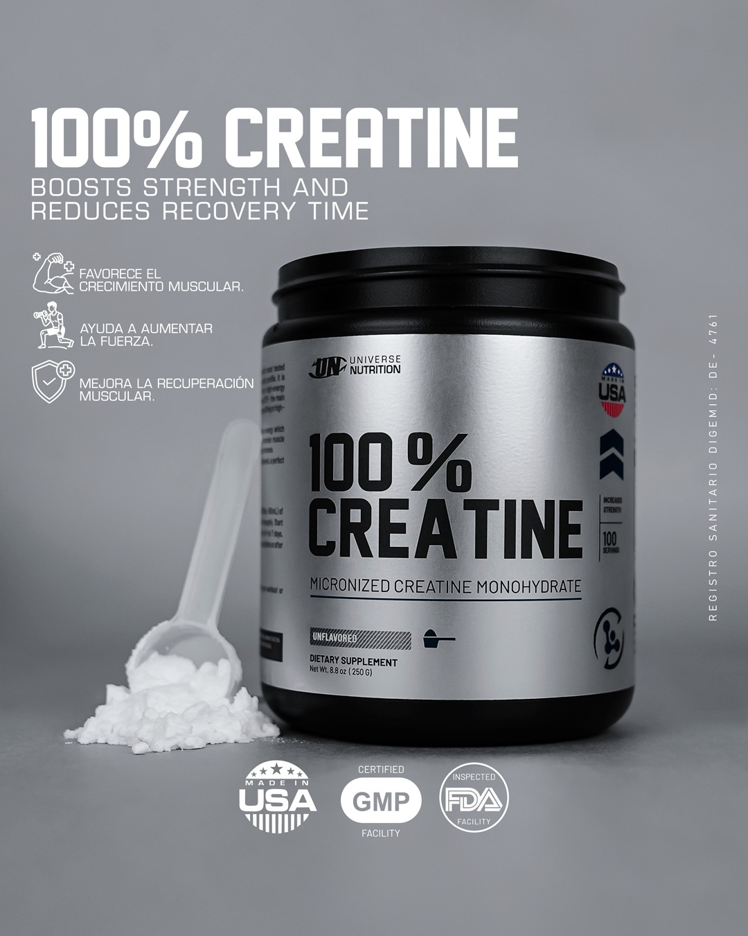 PRE ENTRENO NOX UP INTENZE 1 KG CITRUS PUNCH + CREATINA UN 150 GR + 1 SHAKER - 3