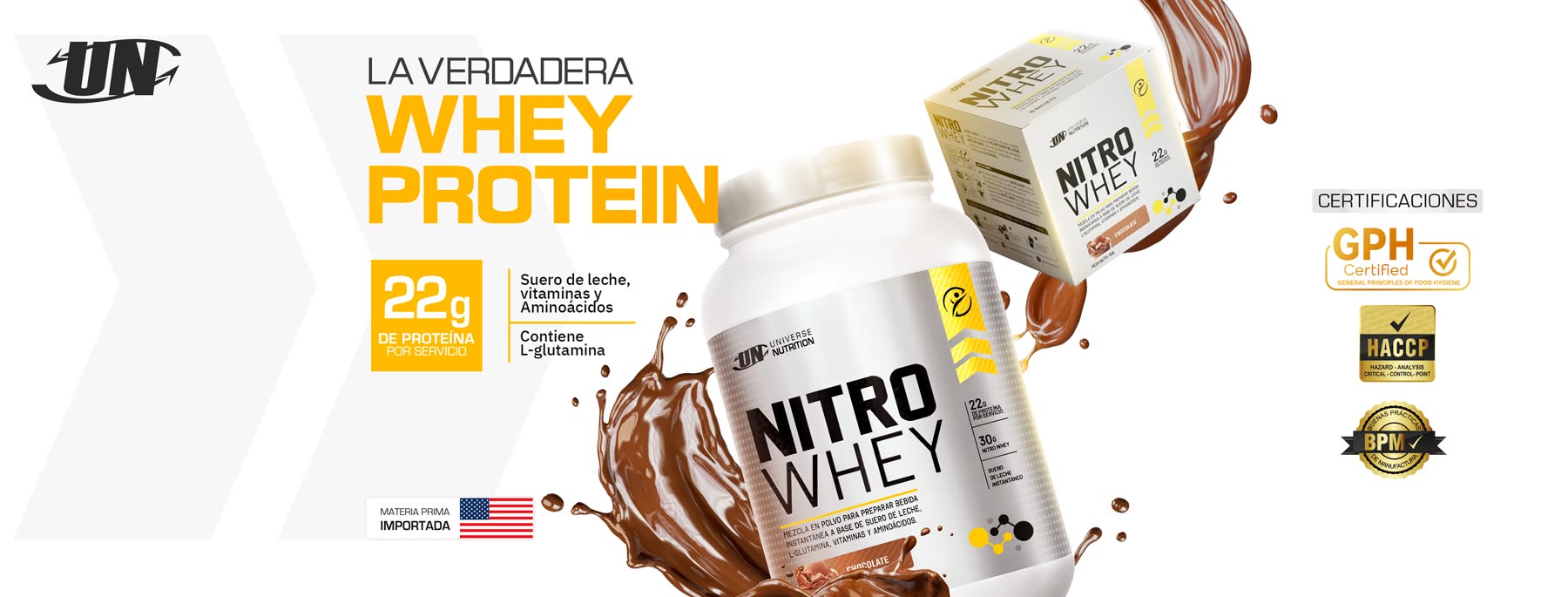 NITRO WHEY 1.1 KG (VAINILLA) + BCAA UN 500GR (NARANJA) + 2 SACHET NITRO WHEY - 2