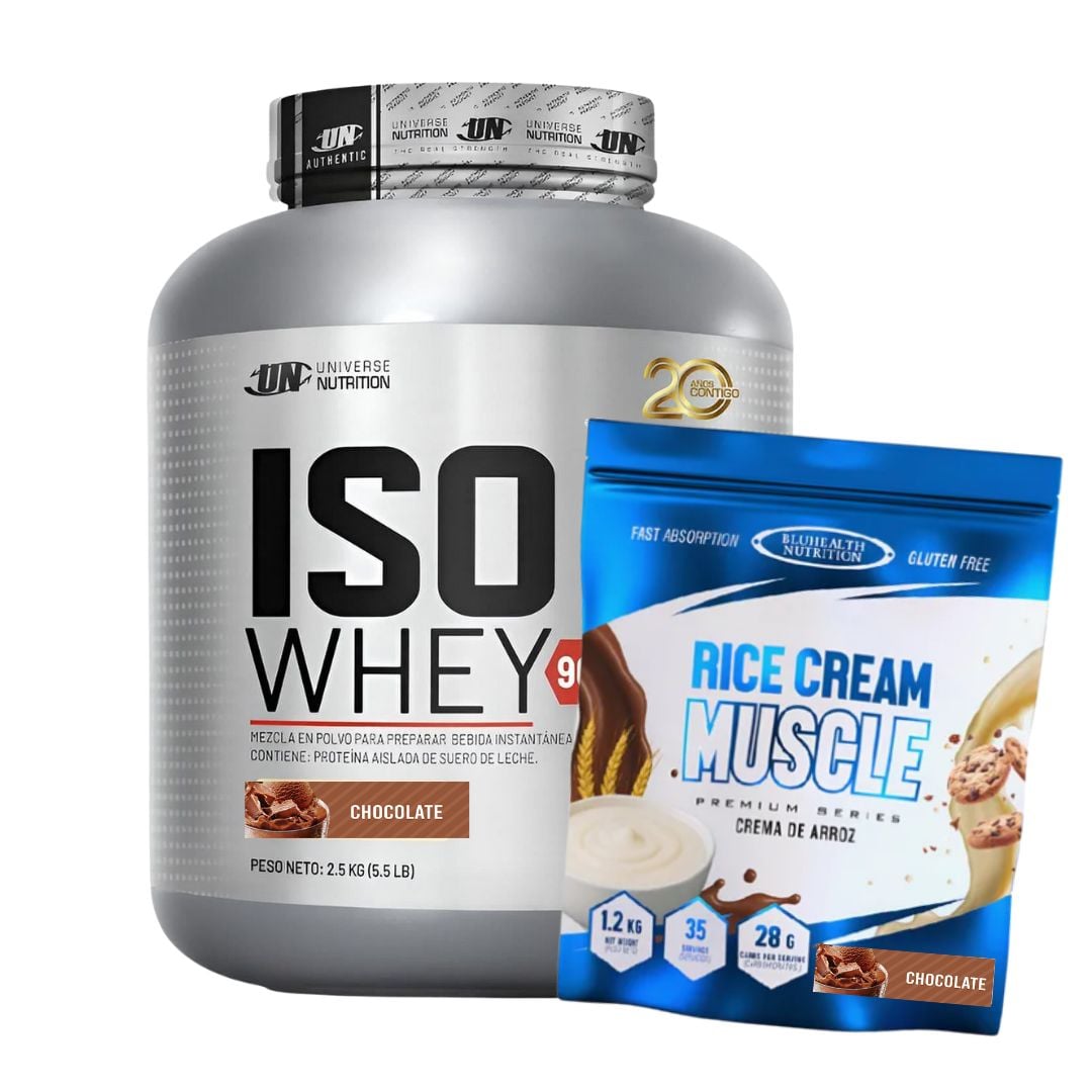 ISO WHEY 2.5 KG (CHOCOLATE) + CREMA ARROZ BH 1.2 KG (CHOCOLATE) - 1