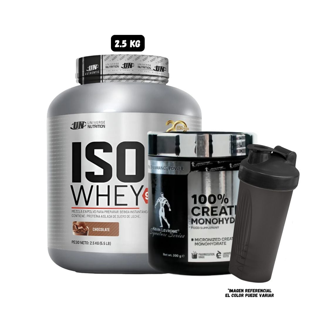 ISO WHEY 2.5 KG (CHOCOLATE) + CREATINA MONOHYDRATE KEVIN LEVRONE 300GR + 1 SHAKER - 1