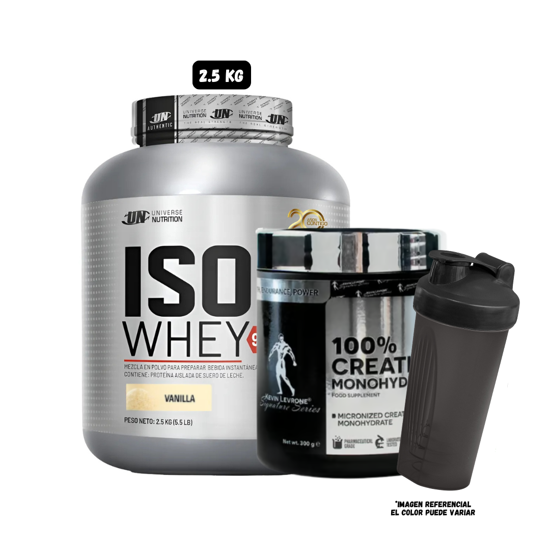 ISO WHEY 2.5 KG (VAINILLA) + CREATINA MONOHYDRATE KEVIN LEVRONE 300GR + 1 SHAKER - 1