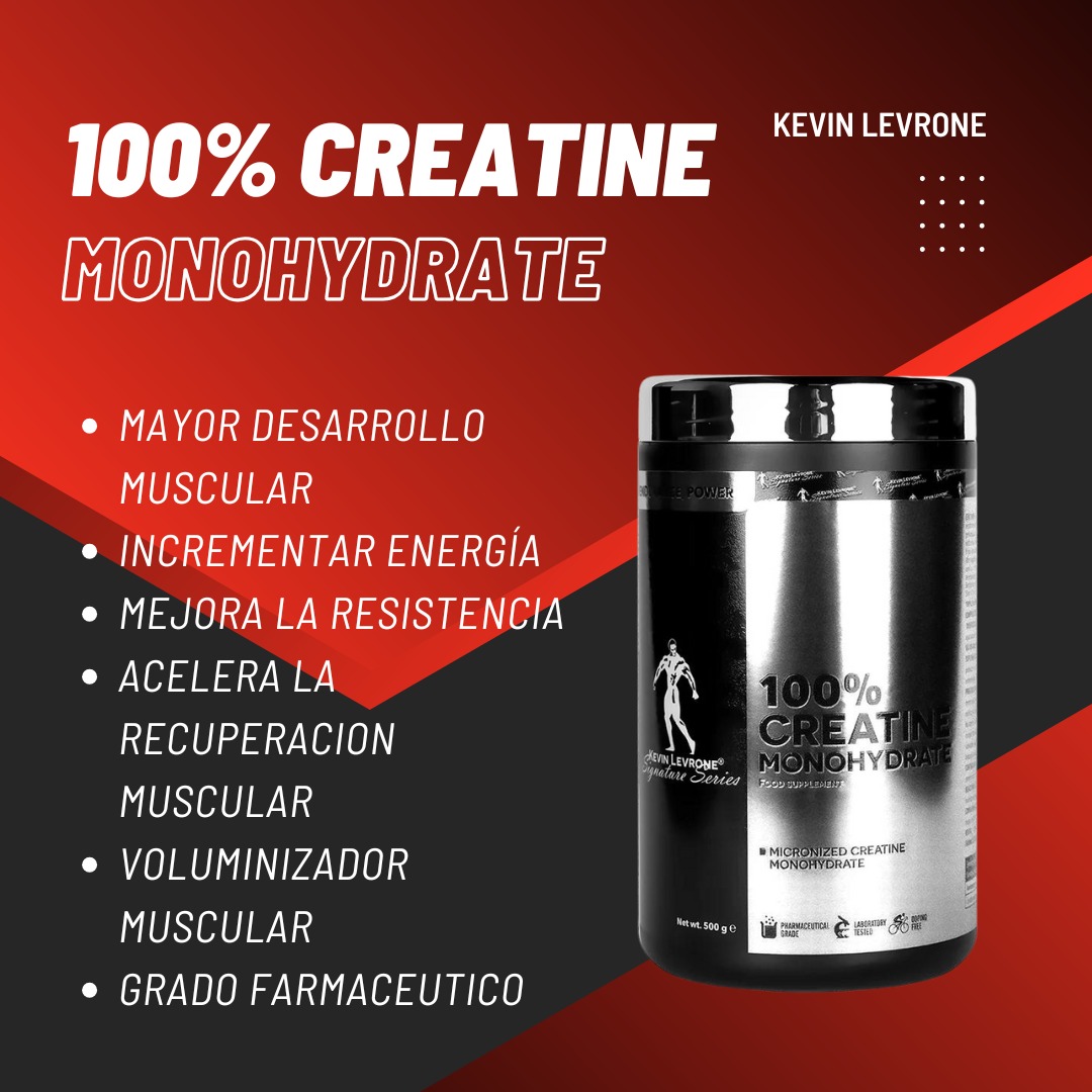 2 CREATINA MONOHIDRATADA KEVIN LEVRONE 500 GRAMOS - 2