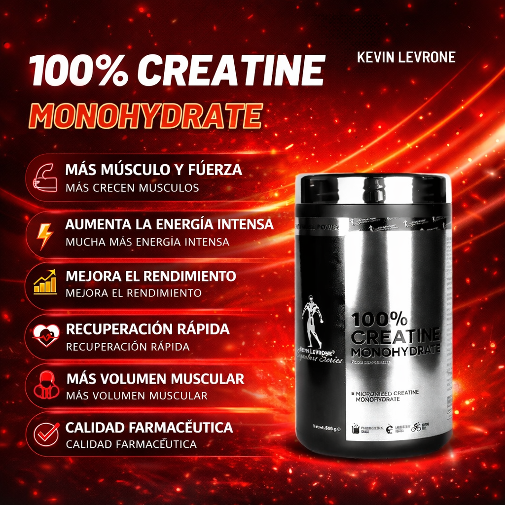 2 CREATINA MONOHIDRATADA KEVIN LEVRONE 500 GRAMOS - 3