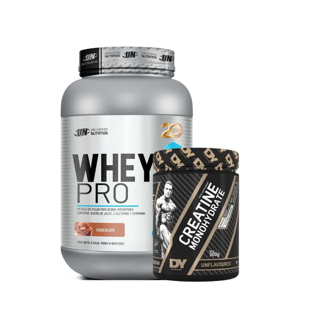 WHEY PRO 1.1 KG (CHOCOLATE) + CREATINA DY 300 GRAMOS - 1