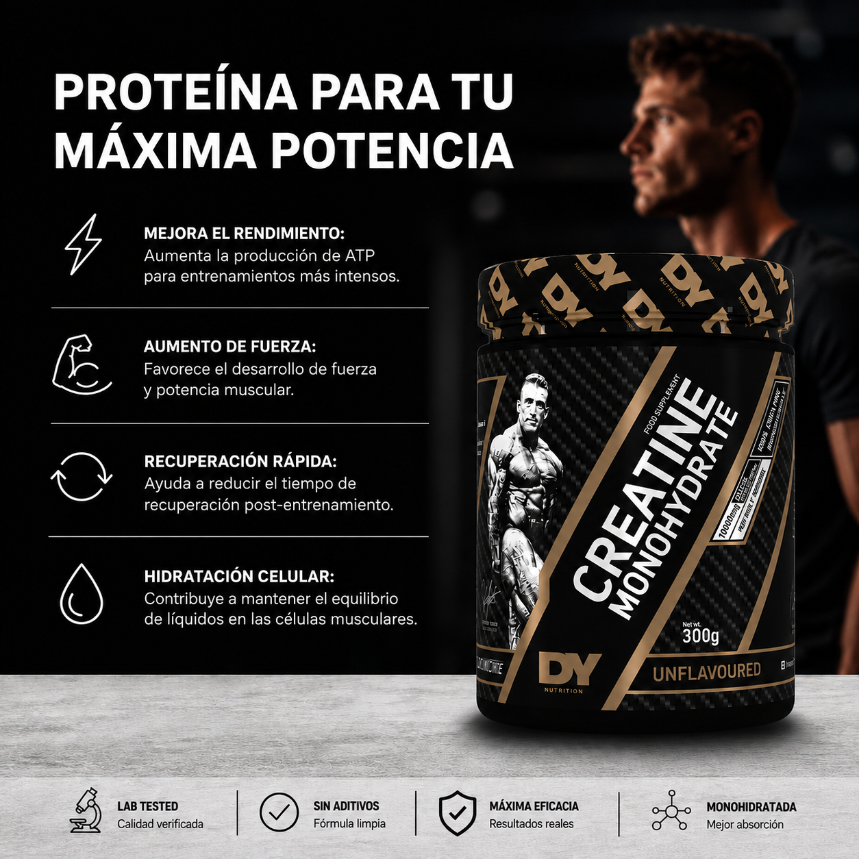 WHEY PRO 1.1 KG (CHOCOLATE) + CREATINA DY 300 GRAMOS - 3