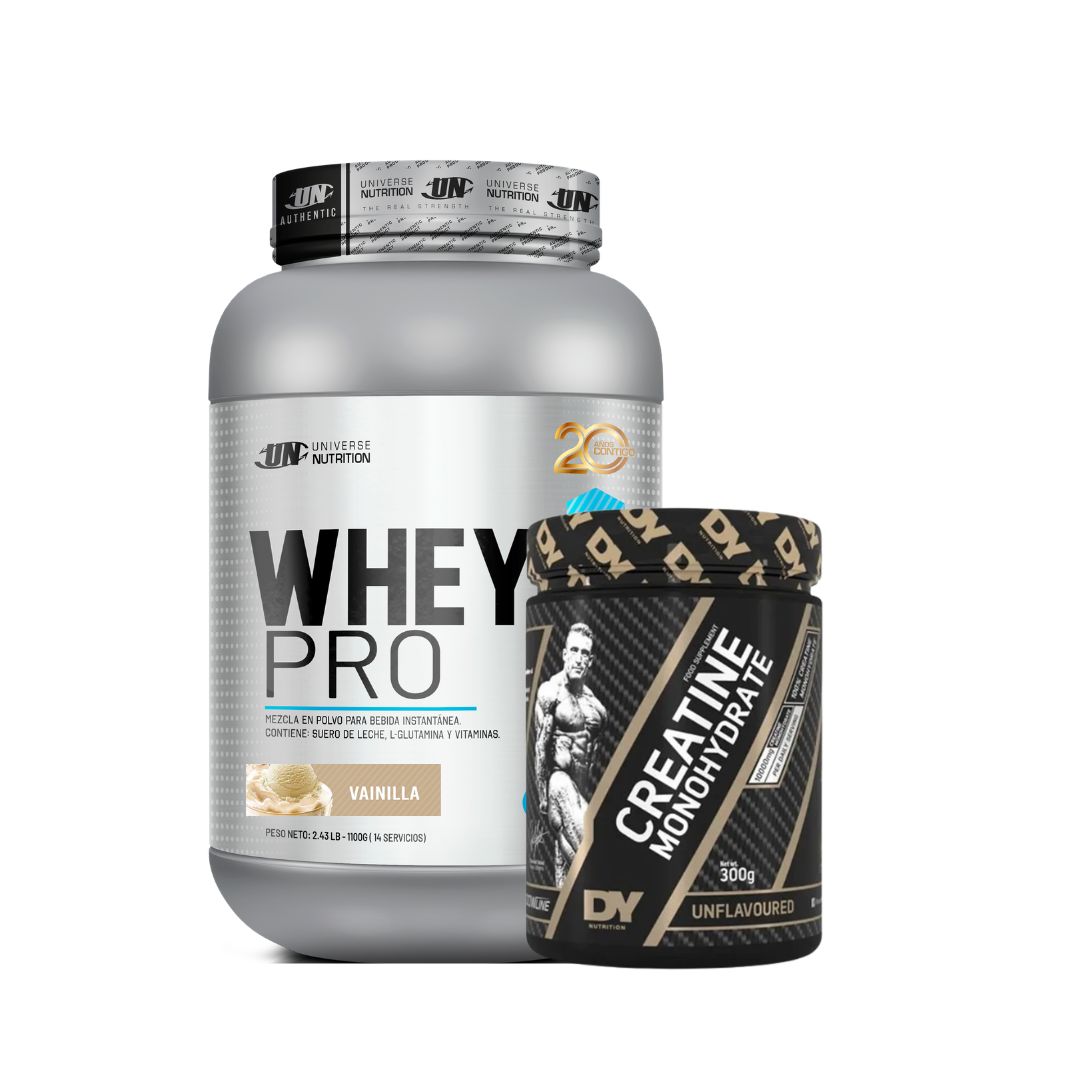WHEY PRO 1.1 KG (VAINILLA) + CREATINA DY 300 GRAMOS - 1