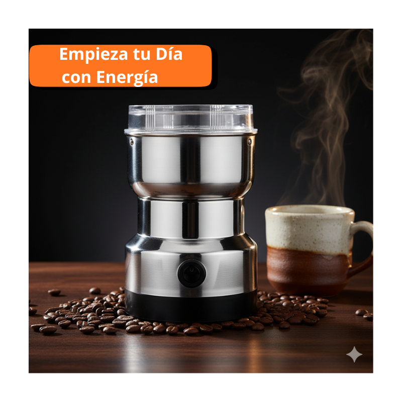 MOLINO DE CAFE| MUELE GRANOS, ESPECIAS Y SEMILLAS AL INSTANTE- ACERO INOXIDABLE-SALUDABLE - 2