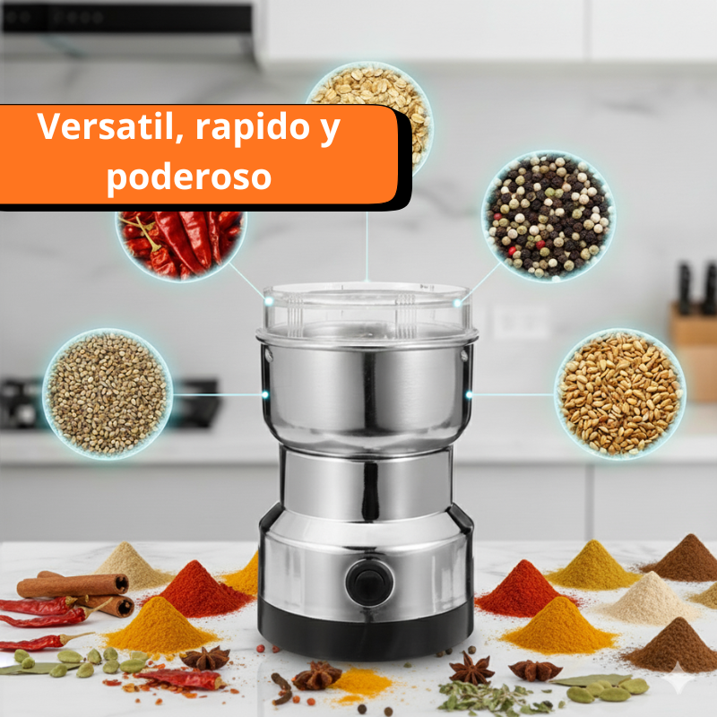 MOLINO DE CAFE| MUELE GRANOS, ESPECIAS Y SEMILLAS AL INSTANTE- ACERO INOXIDABLE-SALUDABLE - 4
