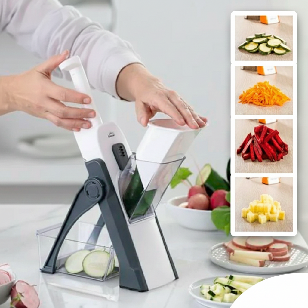 PICADOR MULTIFUNCIONAL VERDURAS Y PAPAS| CORTA EN CUBOS, JULIANAS, RODAJAS - 3