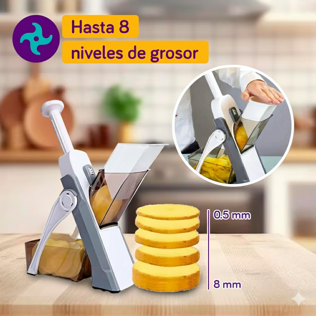 PICADOR MULTIFUNCIONAL VERDURAS Y PAPAS| CORTA EN CUBOS, JULIANAS, RODAJAS - 5