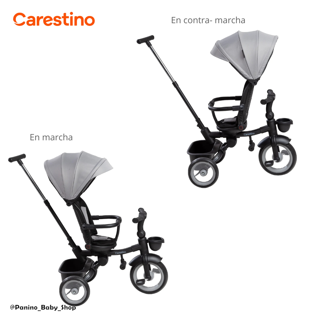 TRICICLO PLEGABLE Y GIRATORIO 360 PARA NIÑOS -SAFARI- GRIS - 2