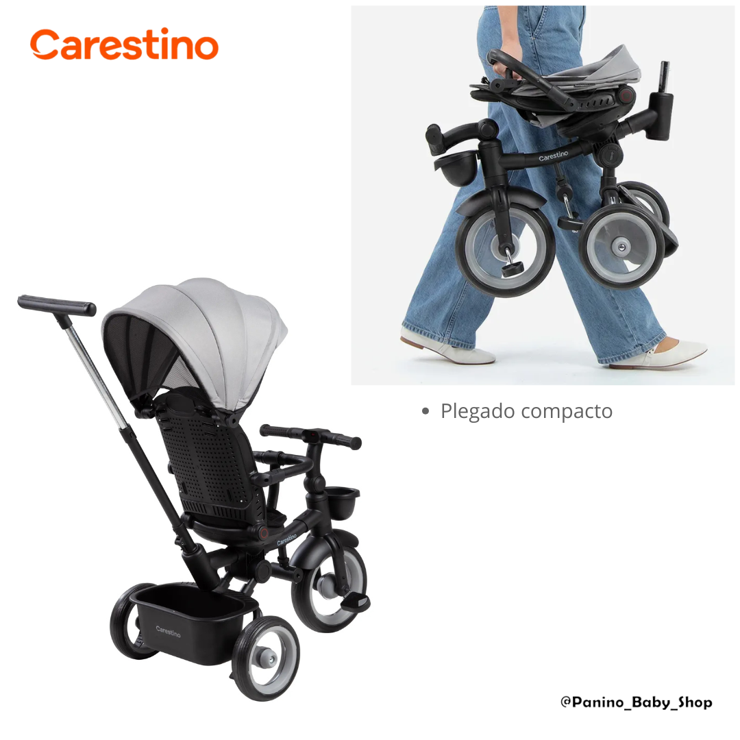 TRICICLO PLEGABLE Y GIRATORIO 360 PARA NIÑOS -SAFARI- GRIS - 3