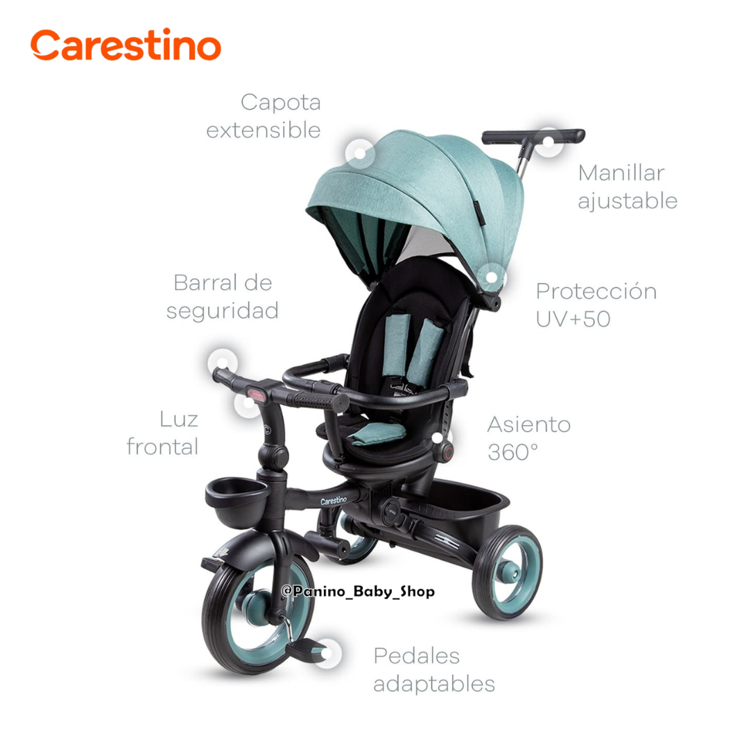 TRICICLO PLEGABLE Y GIRATORIO 360 PARA NIÑOS -SAFARI- GRIS - 4