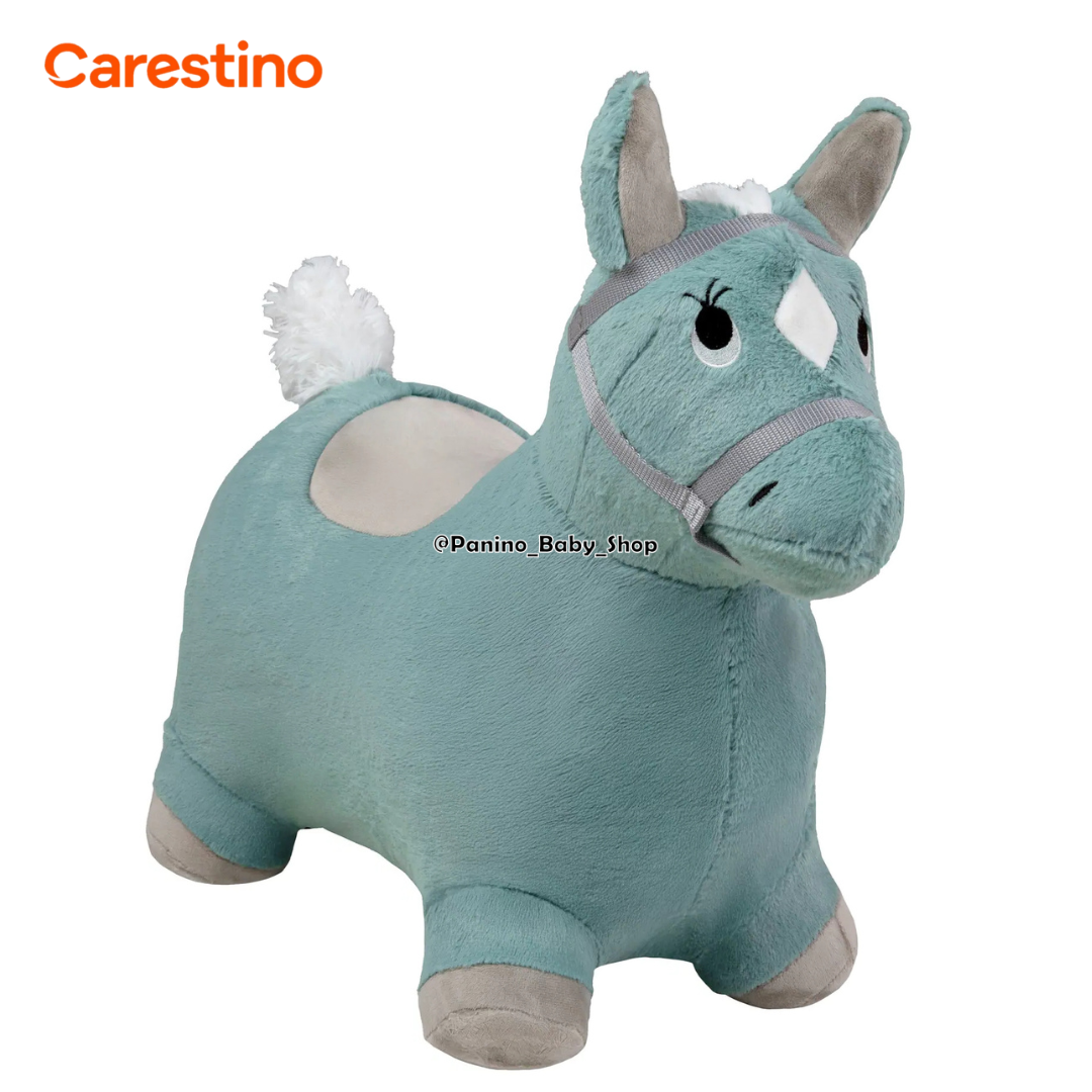 SALTARÍN PELUCHE INFLABLE PARA BEBÉ CARESTINO -ZOO- CABALLO VERDE - 1