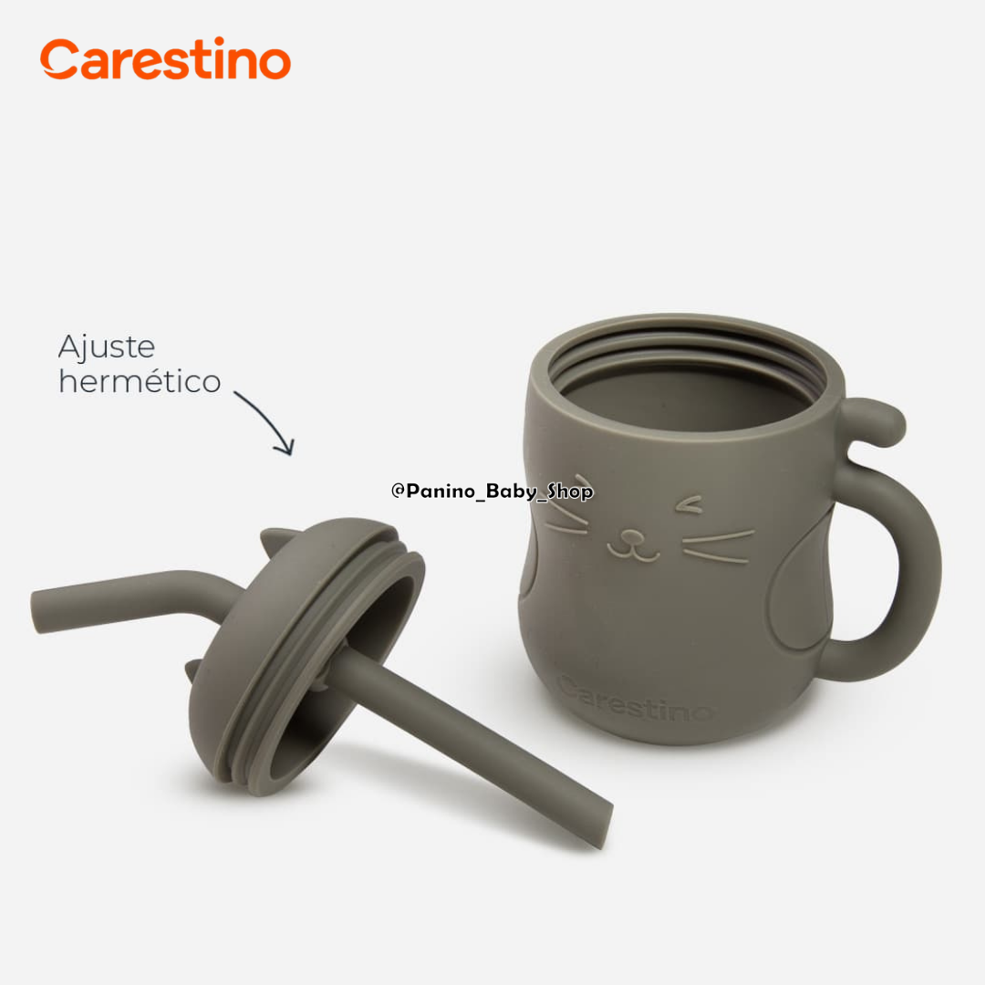 SET ALIMENTACIÓN PARA BEBÉS CARESTINO -GATITO- GRIS - 6