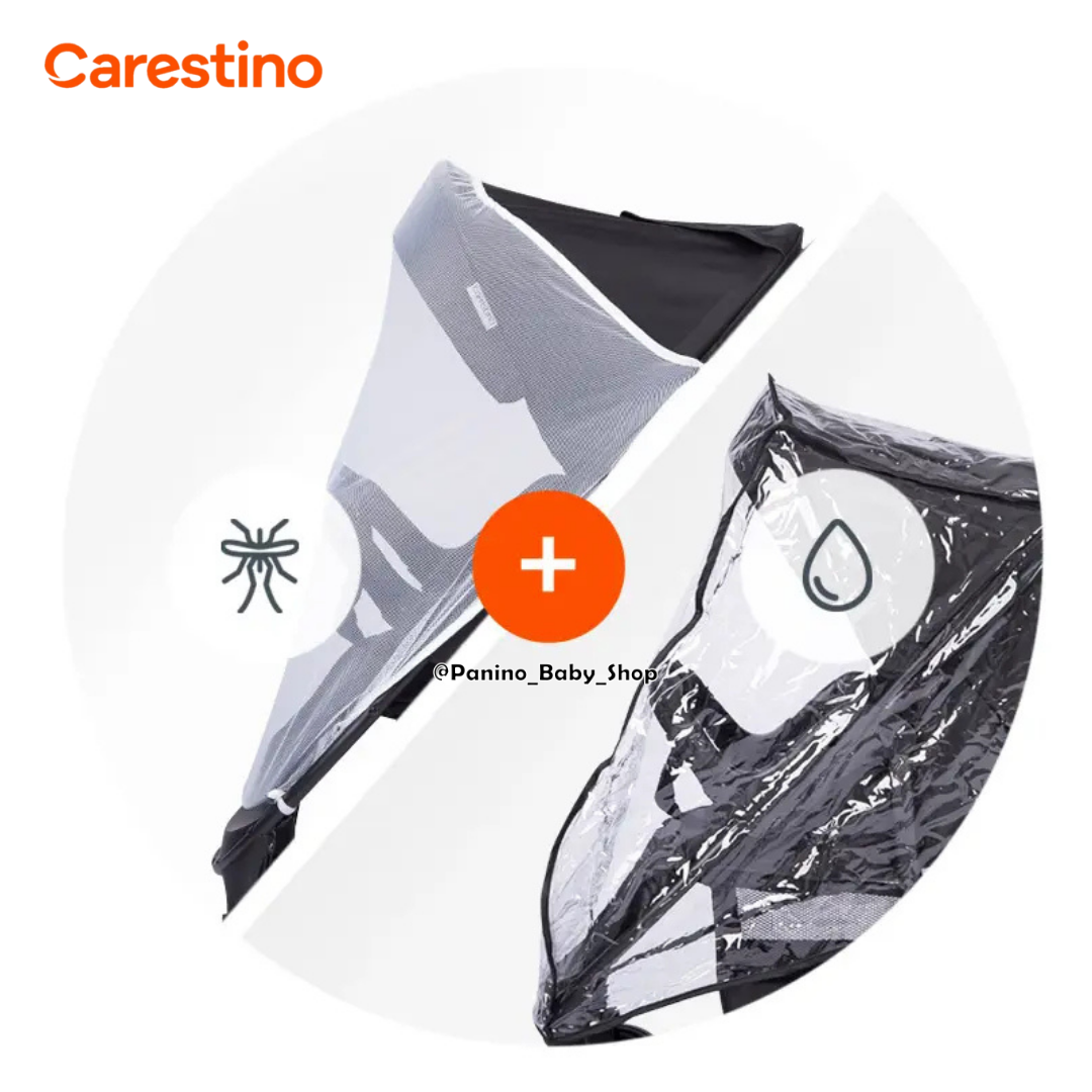 TERO Y CUBRE LLUVIA PARA COCHE DE BEBÉ -COMBO- NEGRO - 2