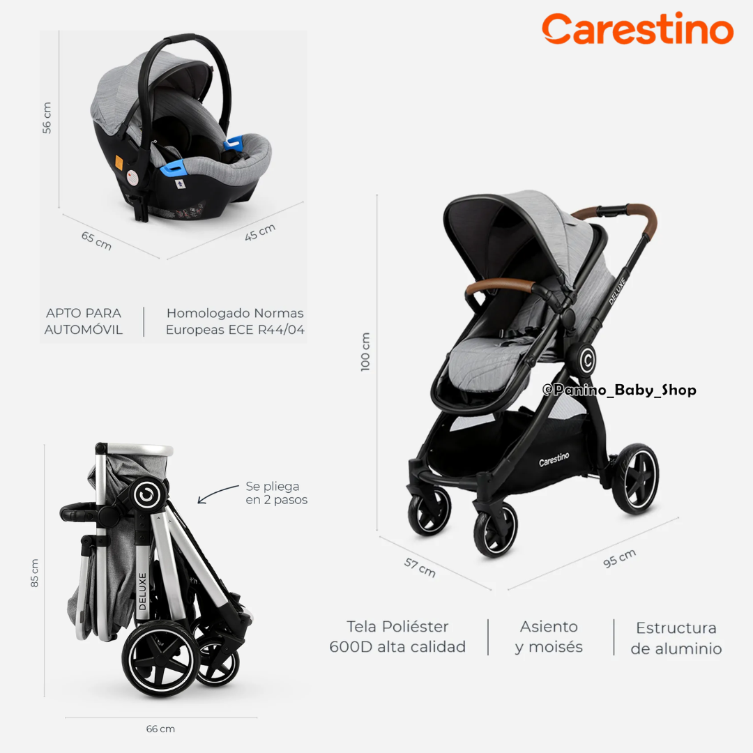 COCHE CUNA PREMIUM TRAVEL SYSTEM 3EN1 -DELUXE V2- NEW BLACK - 7