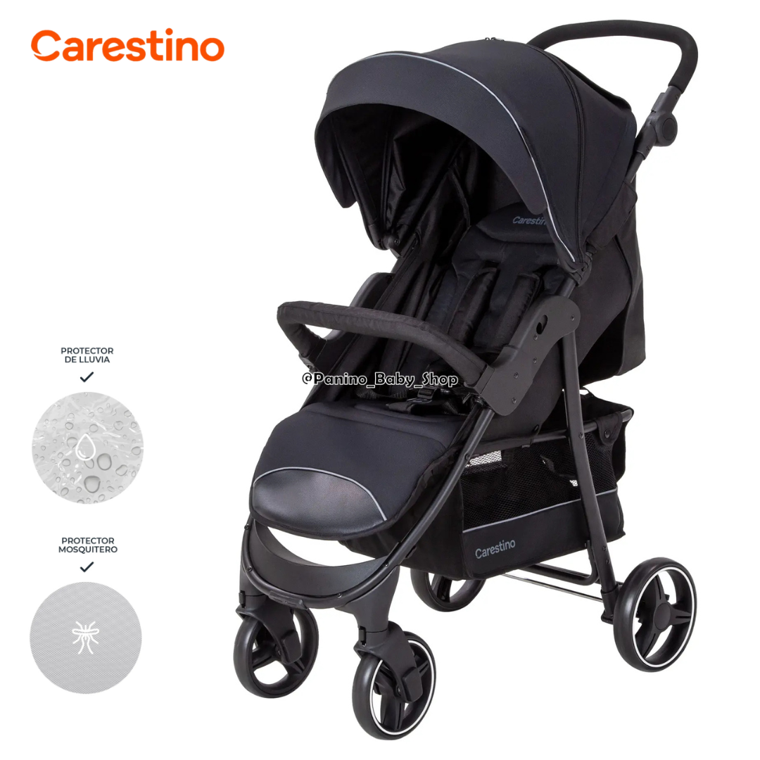 COCHE CUNA DE PASEO C ACCESORIOS CARESTINO -CITY V3- NEGRO - 1