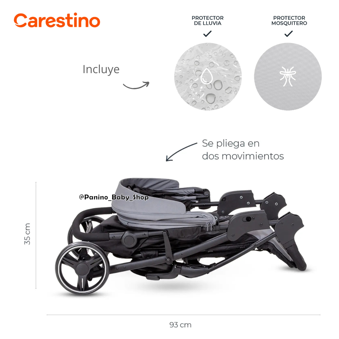 COCHE CUNA DE PASEO C ACCESORIOS CARESTINO -CITY V3- NEGRO - 6