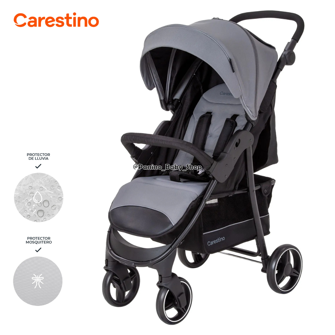 COCHE CUNA DE PASEO C/ACCESORIOS CARESTINO -CITY V3- ACERO - 1