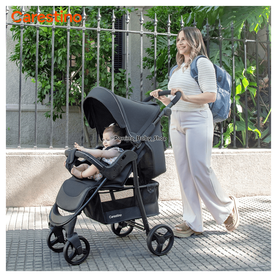 COCHE CUNA DE PASEO C/ACCESORIOS CARESTINO -CITY V3- ACERO - 2