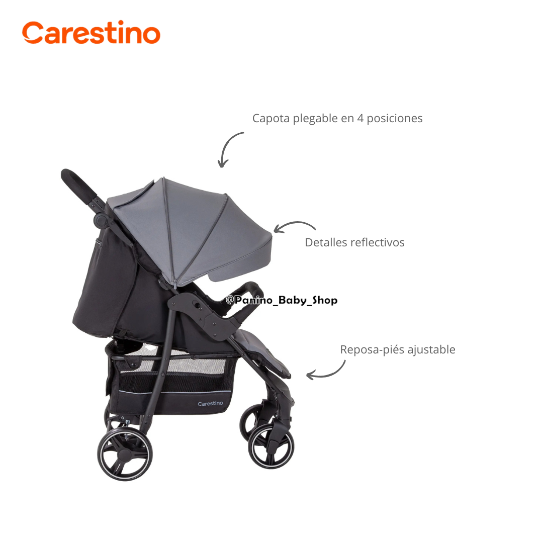 COCHE CUNA DE PASEO C/ACCESORIOS CARESTINO -CITY V3- ACERO - 4