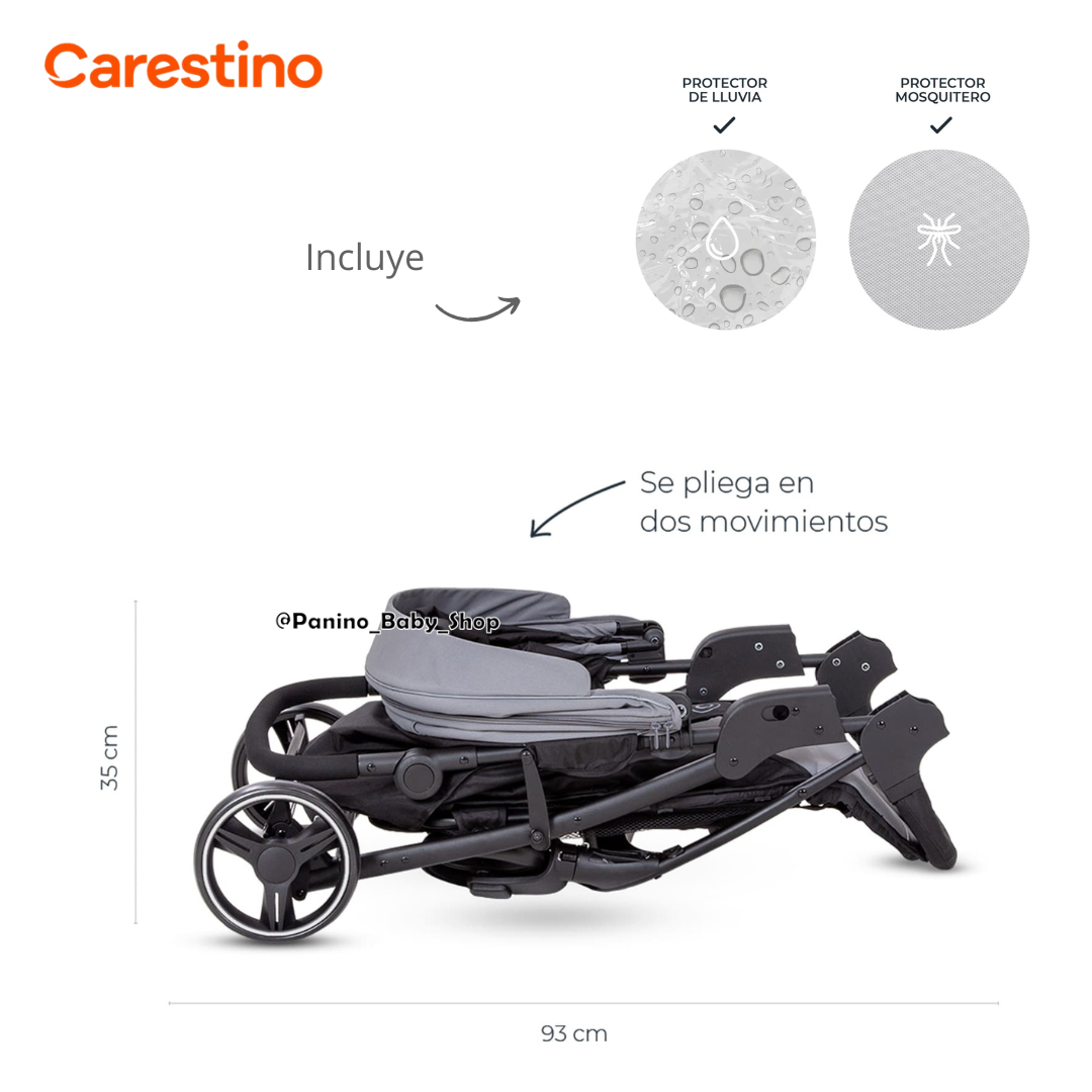 COCHE CUNA DE PASEO C/ACCESORIOS CARESTINO -CITY V3- ACERO - 7