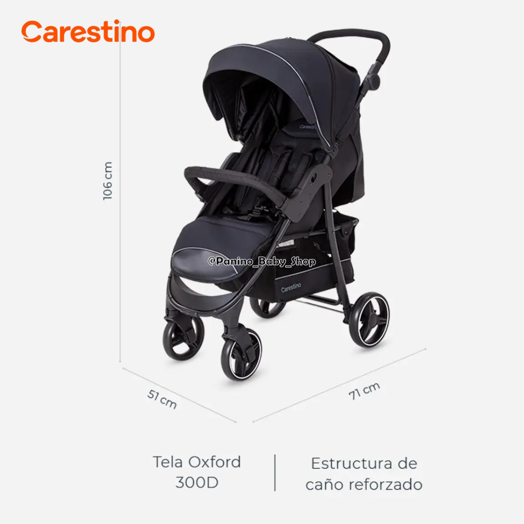 COCHE CUNA DE PASEO C/ACCESORIOS CARESTINO -CITY V3- ACERO - 8